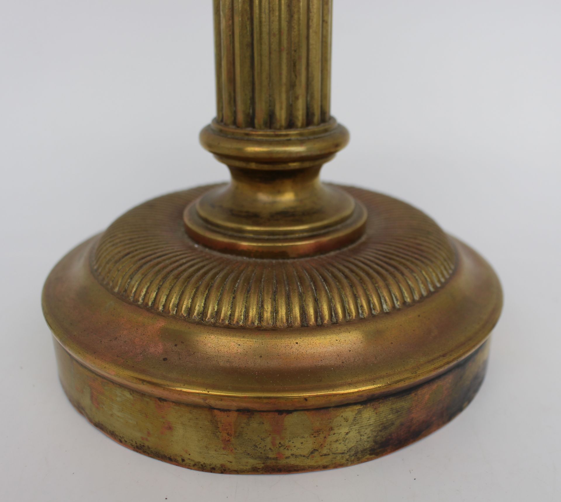 Antique Brass Oil Lamp Base - Image 3 of 4