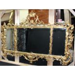 Ornate Gilt Carved Wood Overmantel Mirror