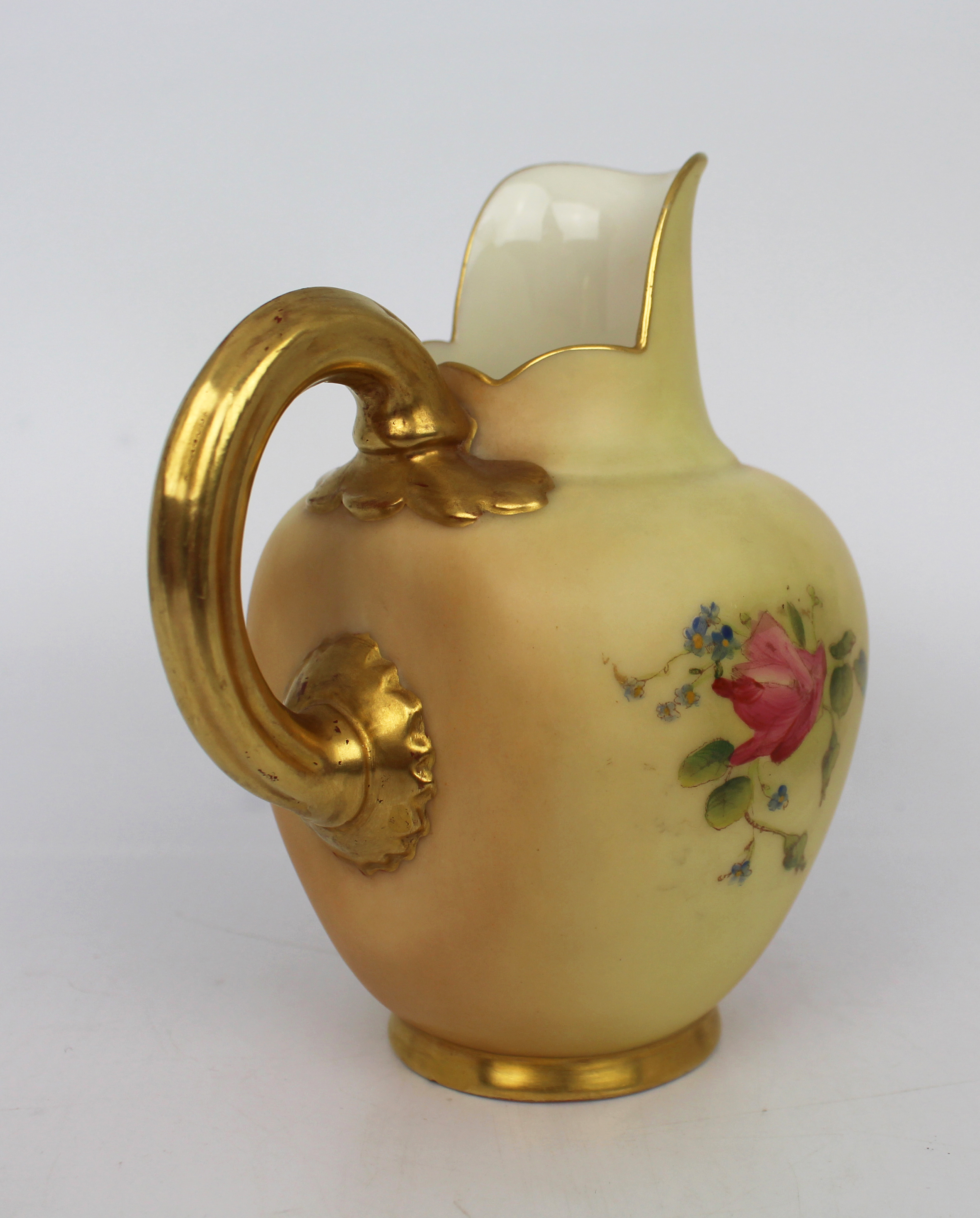 Royal Worcester Floral Blush Jug 1912 - Image 4 of 6