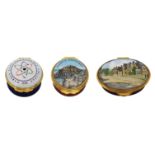 Collection of 3 Vintage Enamel Pill Boxes Halcyon Days