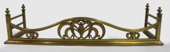 Antique Brass Art Nouveau Fire Fender c.1900