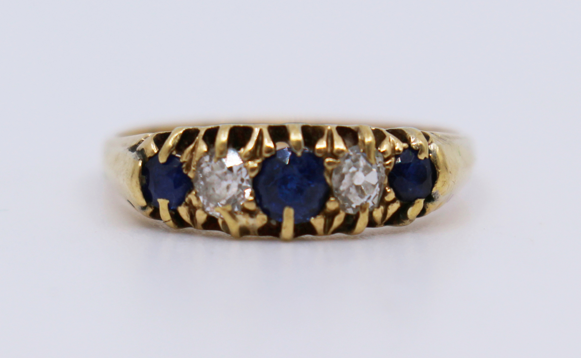 Five Stone Sapphire & Diamond 18ct Gold Ring - Image 2 of 5
