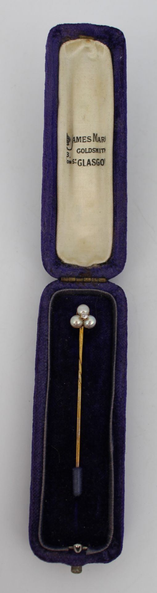 Art Deco Pearl & Diamond Stick Pin