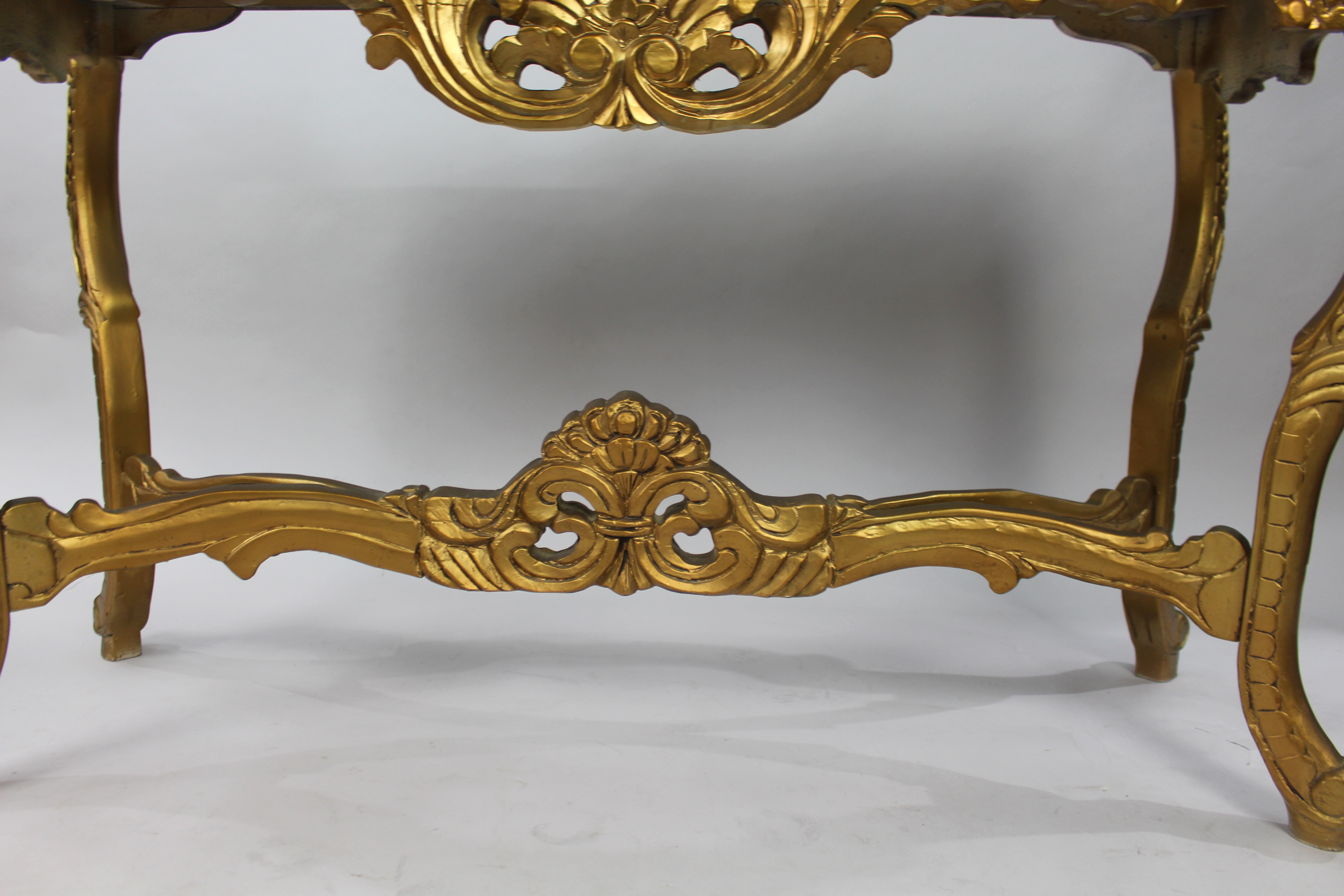 French Style Marble Topped Gilt Console Table - Image 7 of 7