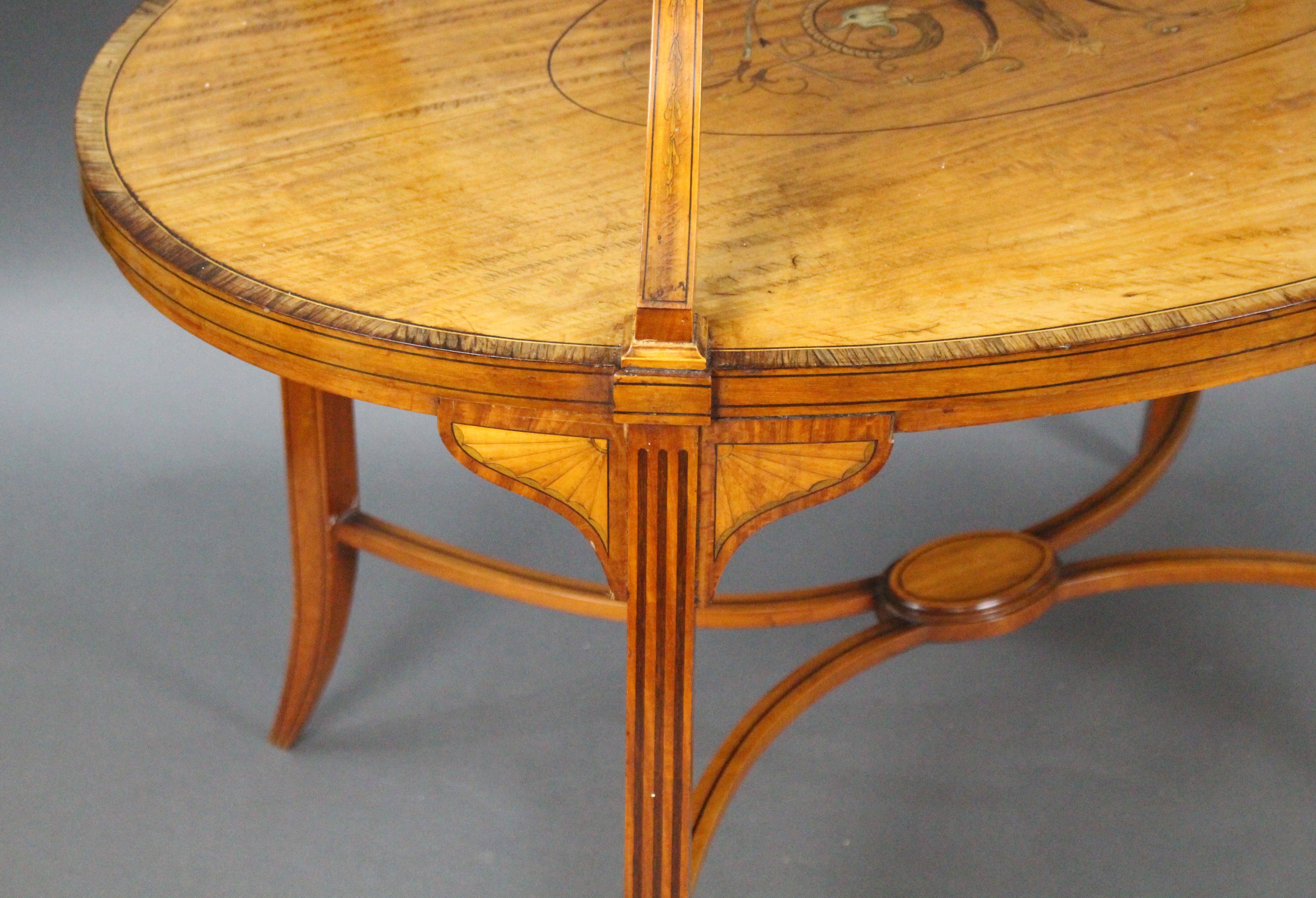 Elegant Inlaid Satinwood Étagère Two Tier Table c.1890 - Image 4 of 4