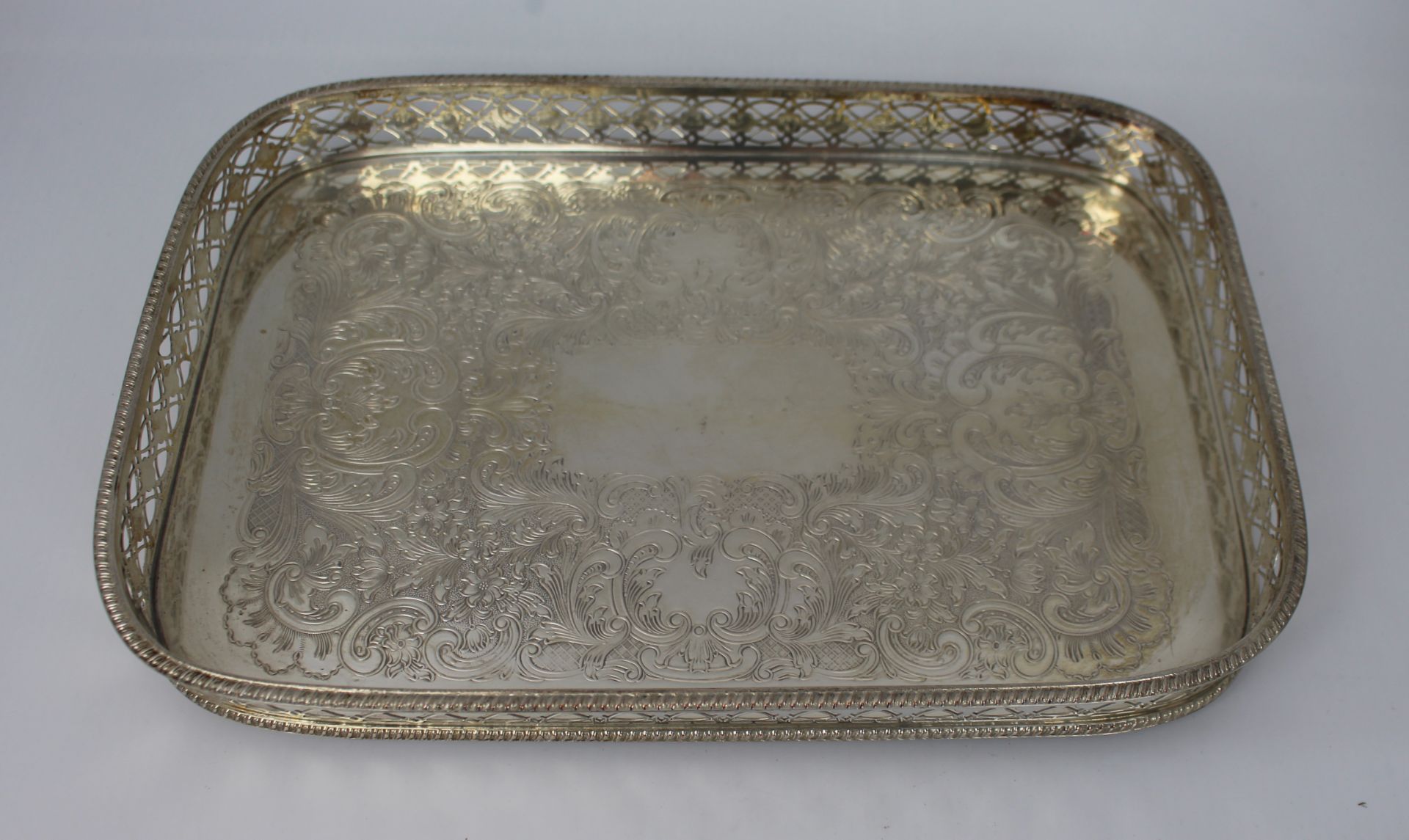 Vintage Galleried Silver Plated Tray - Image 2 of 5