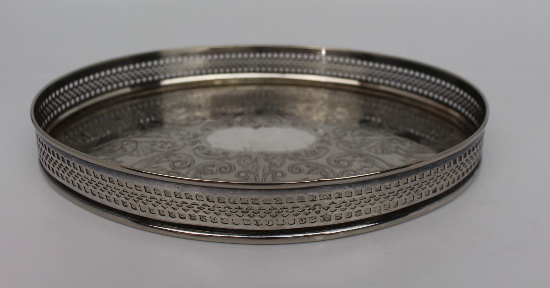 Small Silver Plated Cavalier Galleried Tray - Image 2 of 4