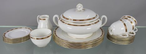 Royal Worcester Grosvenor White & Gold Part Dinner Service