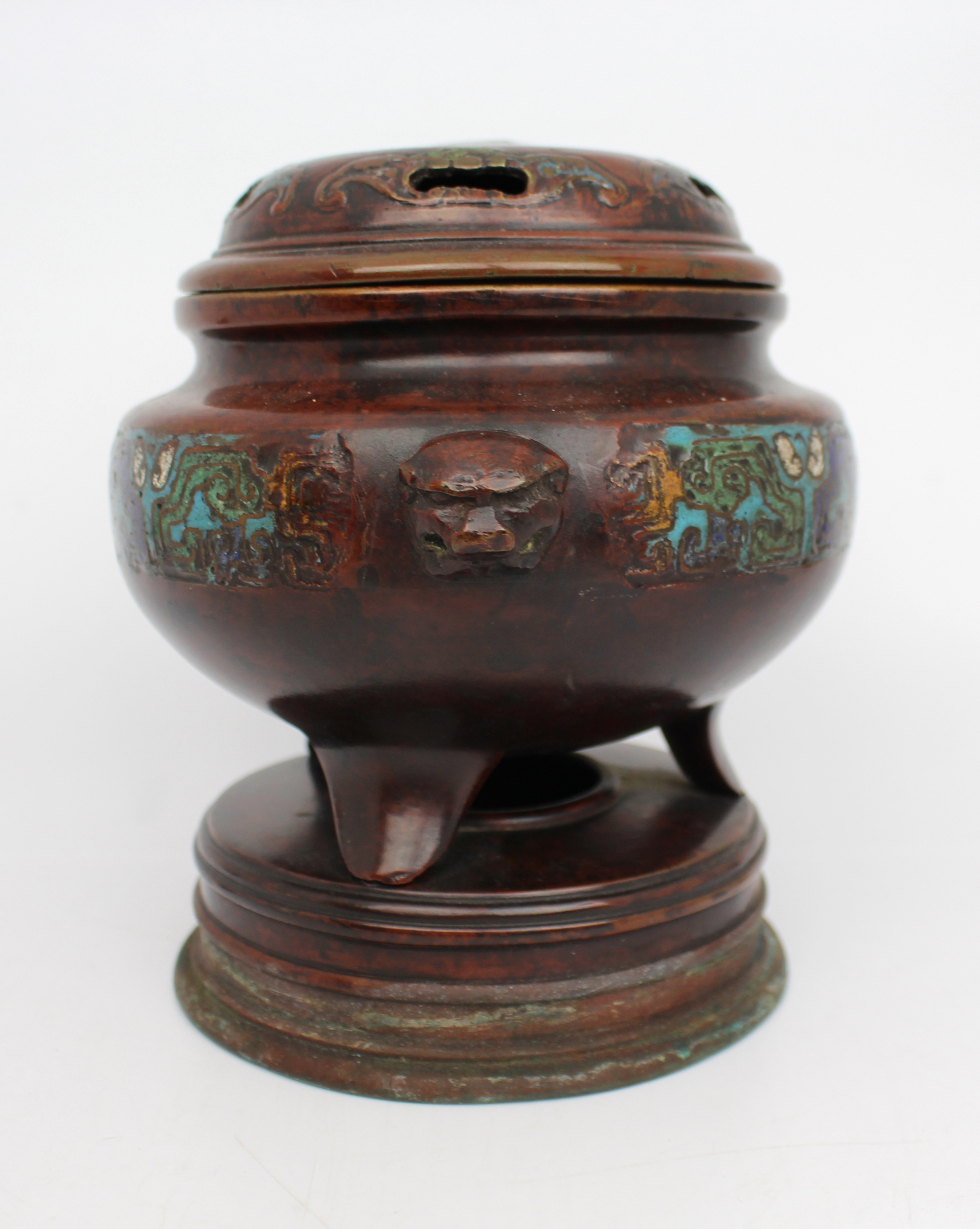 Antique Chinese Bronze Incense Burner - Image 3 of 8