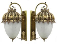 Pair of Fine Impressive Antique Brass Lanterns