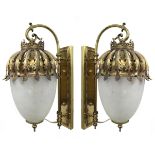 Pair of Fine Impressive Antique Brass Lanterns