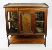 Late Victorian Inlaid Rosewood Display Cabinet