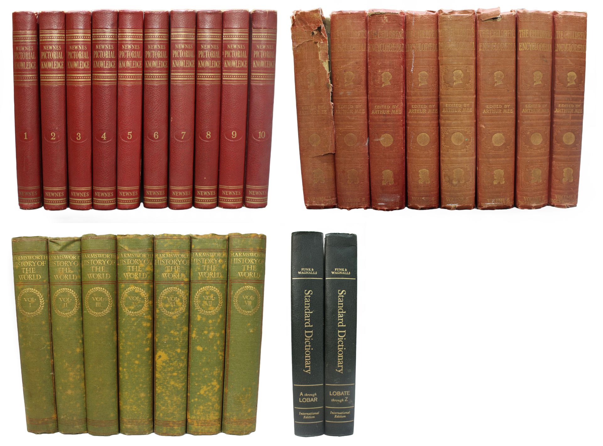 4 Sets of Antique & Vintage Reference Books Newnes Arthur Mee Harmsworth