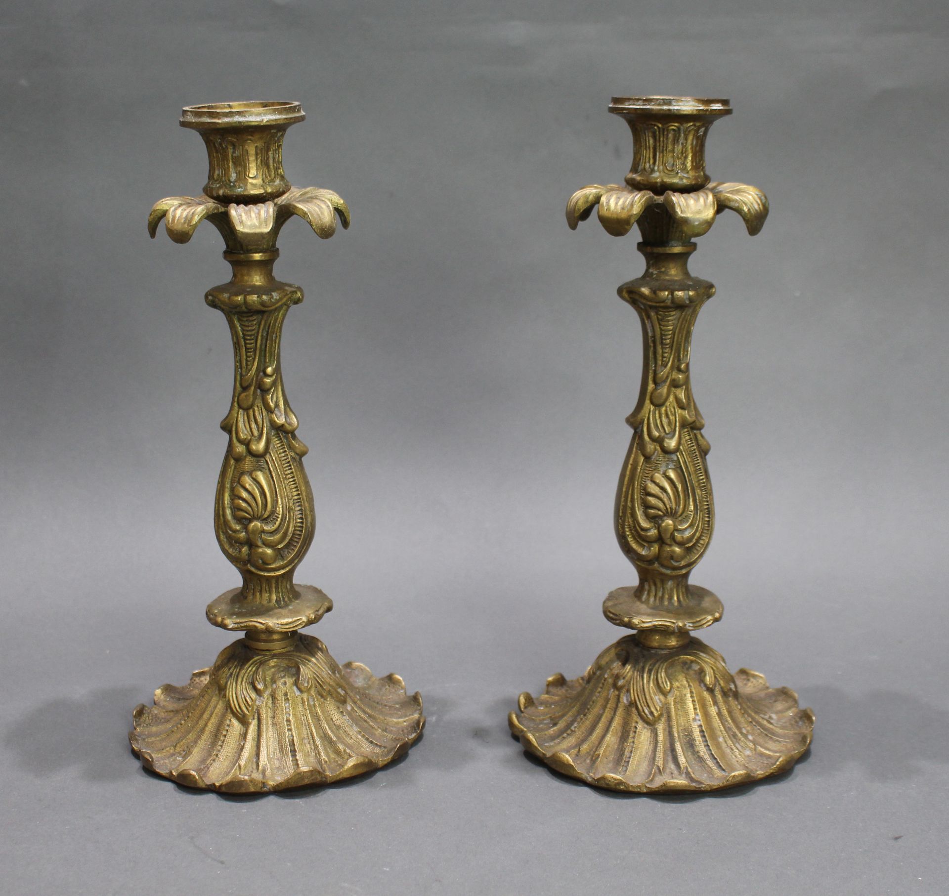 Pair of Heavy Brass Vintage Candlesticks