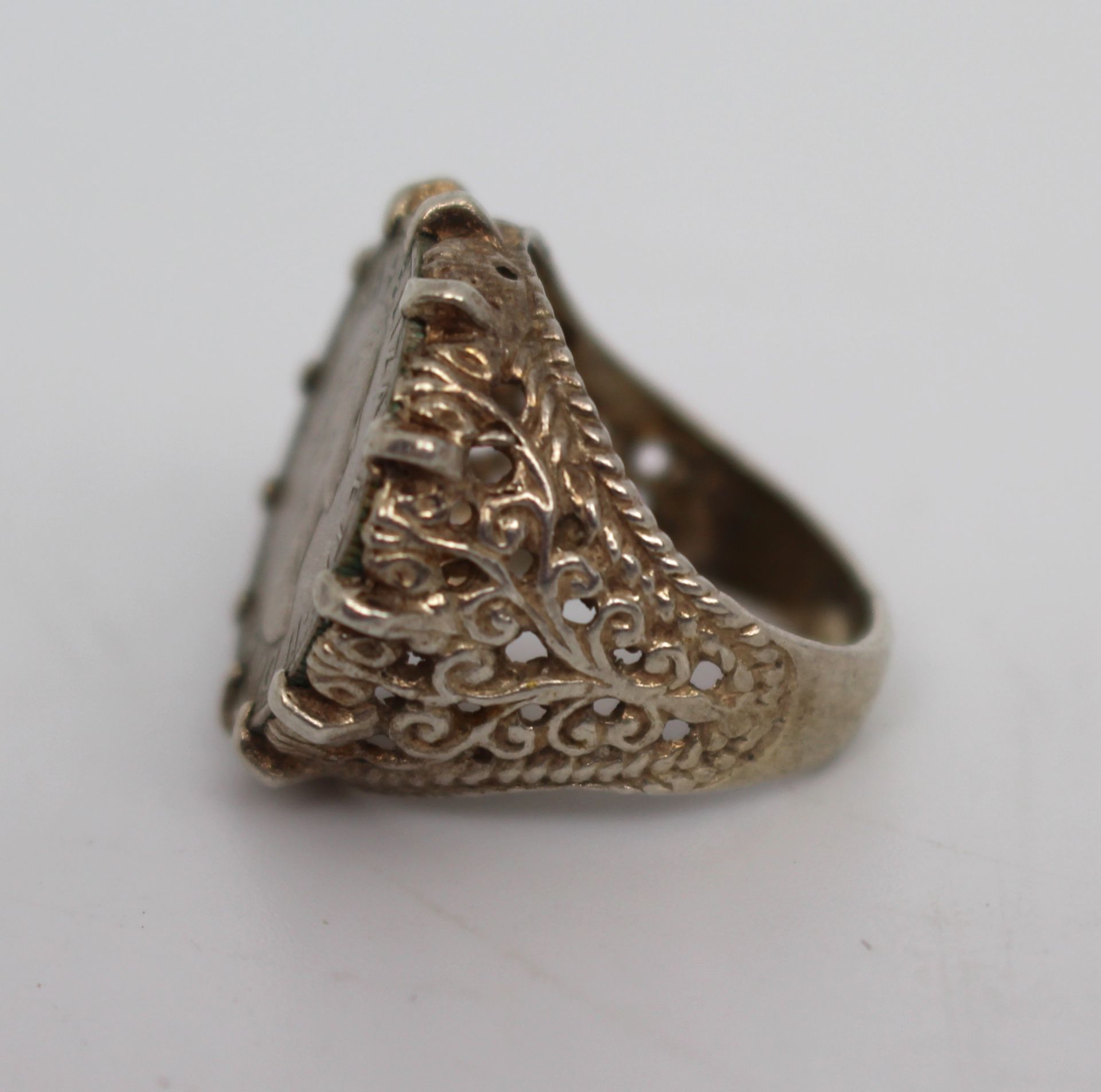 Silver Ring Set with 1967 Sixpence - Image 2 of 3