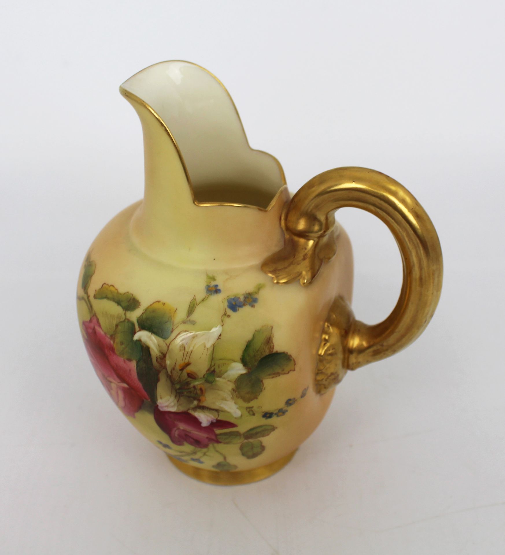 Royal Worcester Floral Blush Jug 1912 - Image 5 of 6