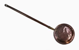 Long Copper Wooden Warming Pan