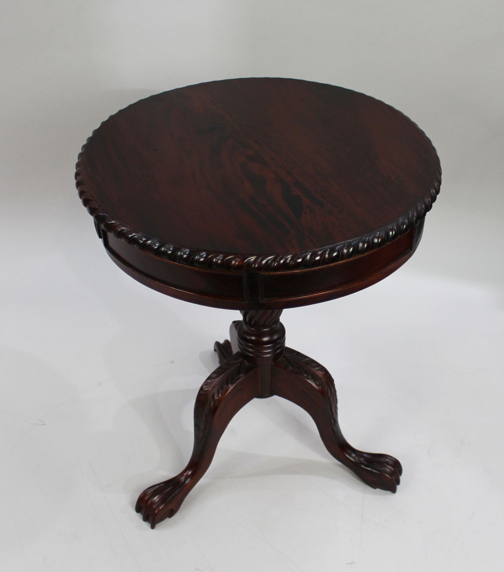 Carved Mahogany Drum Table - Image 5 of 6