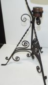 Antique Copper Spirit Kettle on Wrought Iron Stand