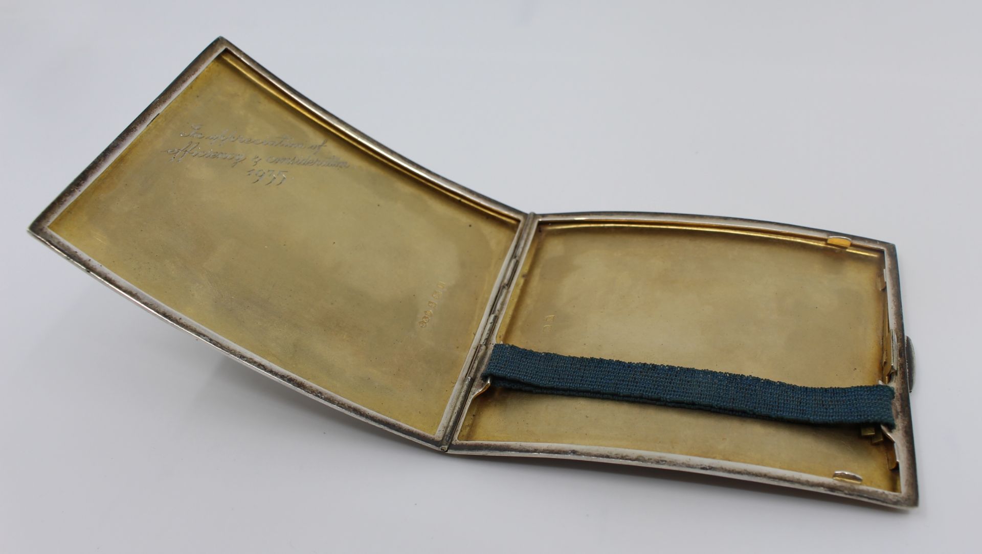 Solid Silver Cigarette Case by Smith & Bartlam 1934 - Image 5 of 8