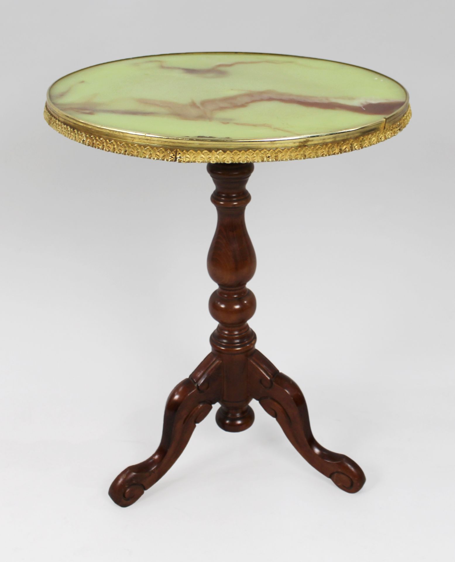 Vintage Tripod Table with Simulated Onyx Top