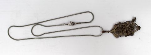 Silver Filigree Pendant on Chain