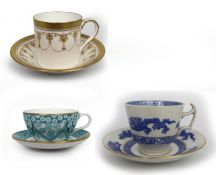 Collection of 3 Cups & Saucers Spode Royal Worcester
