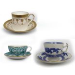Collection of 3 Cups & Saucers Spode Royal Worcester