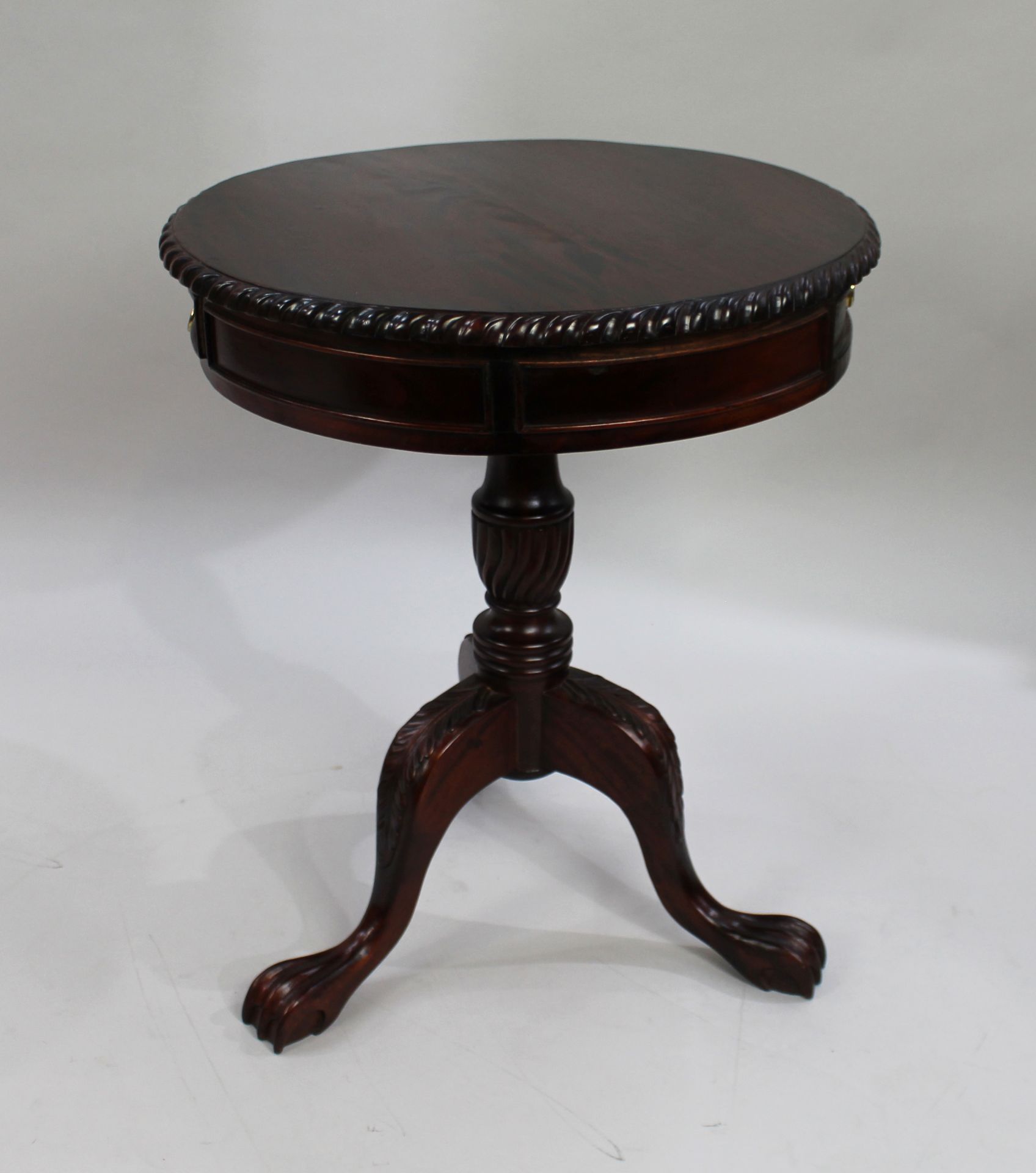 Carved Mahogany Drum Table - Image 4 of 6