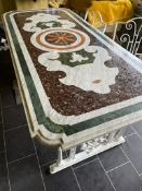 Italian Pietra Dura Marble Centre Table & 6 Chairs