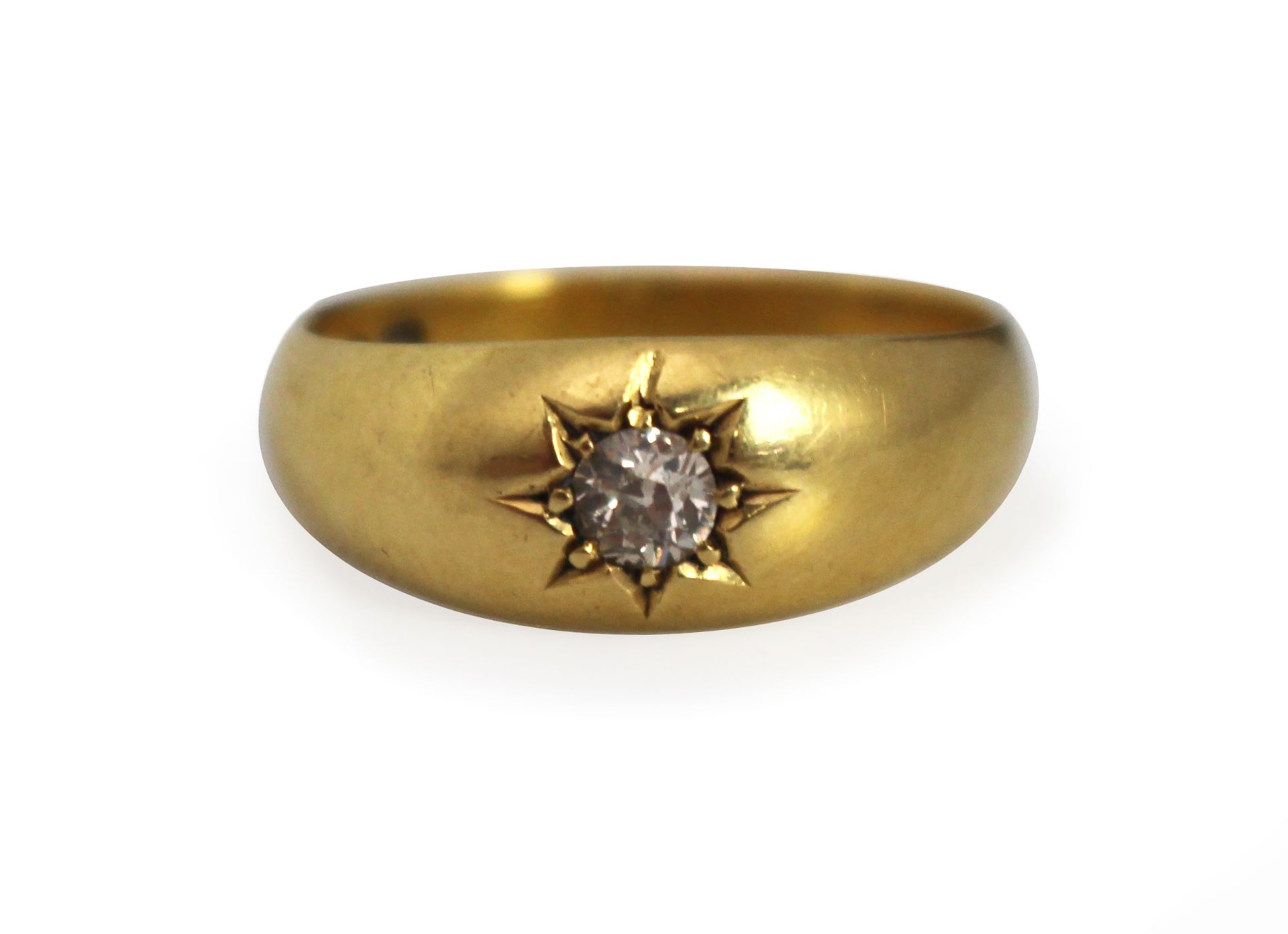 Diamond 18ct Yellow Gold Signet Ring