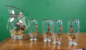 Highland Soldiers Water Jug & 4 Glasses