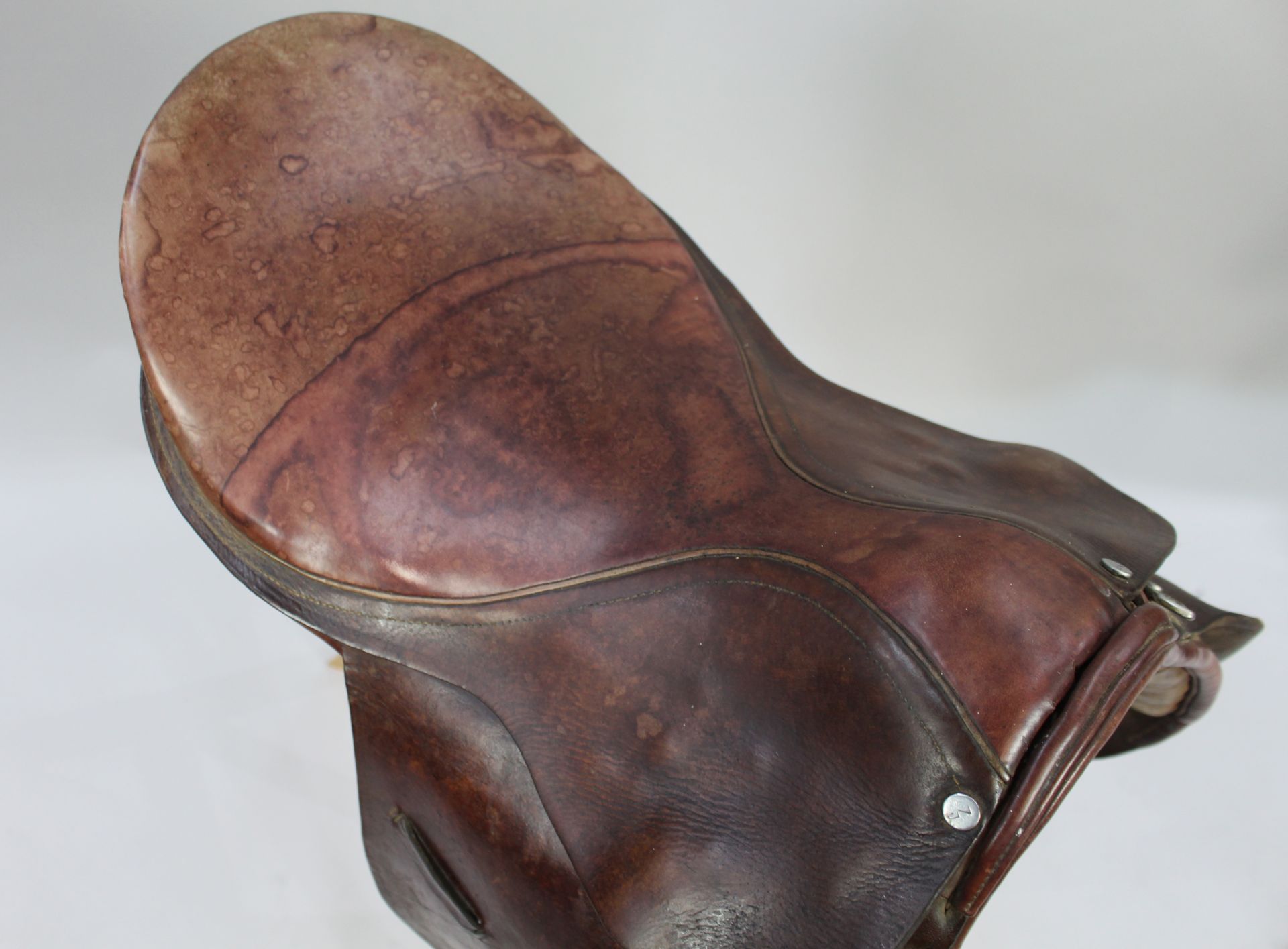 Leather Horse Saddle & Wooden Stand - Image 3 of 5