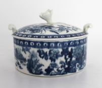 18th c. Royal Worcester Fence Pattern Butter Tub & Cover