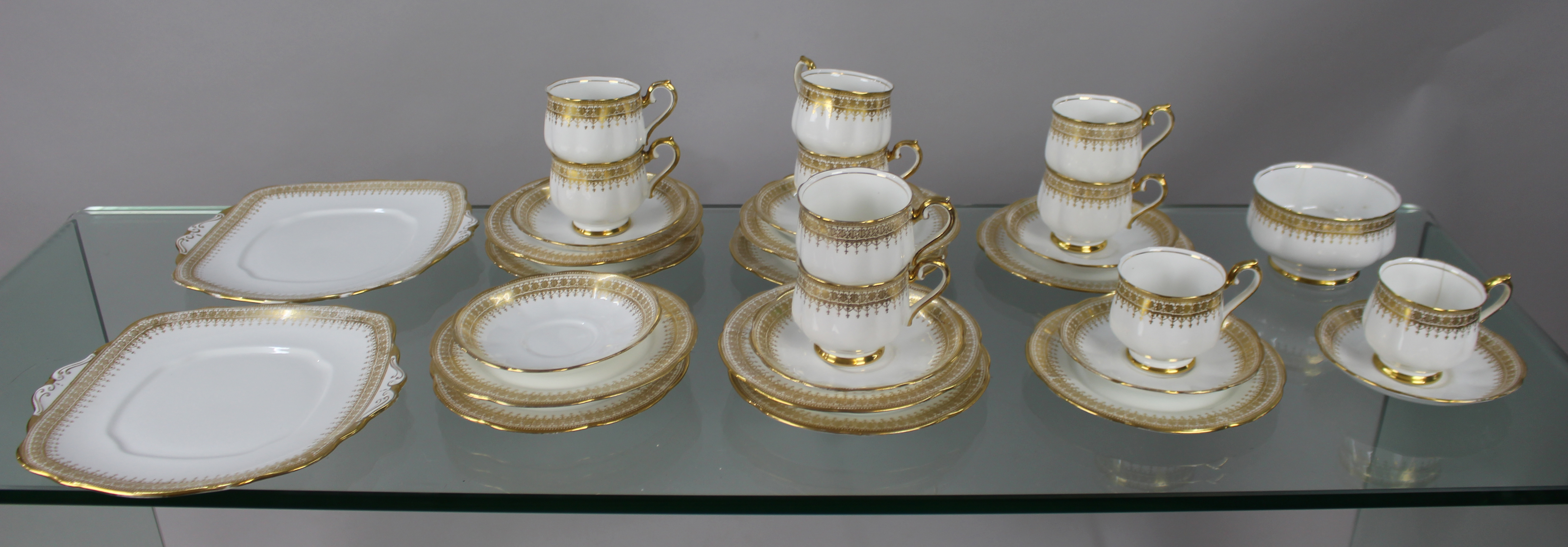 Royal Albert White & Gold Tea Service