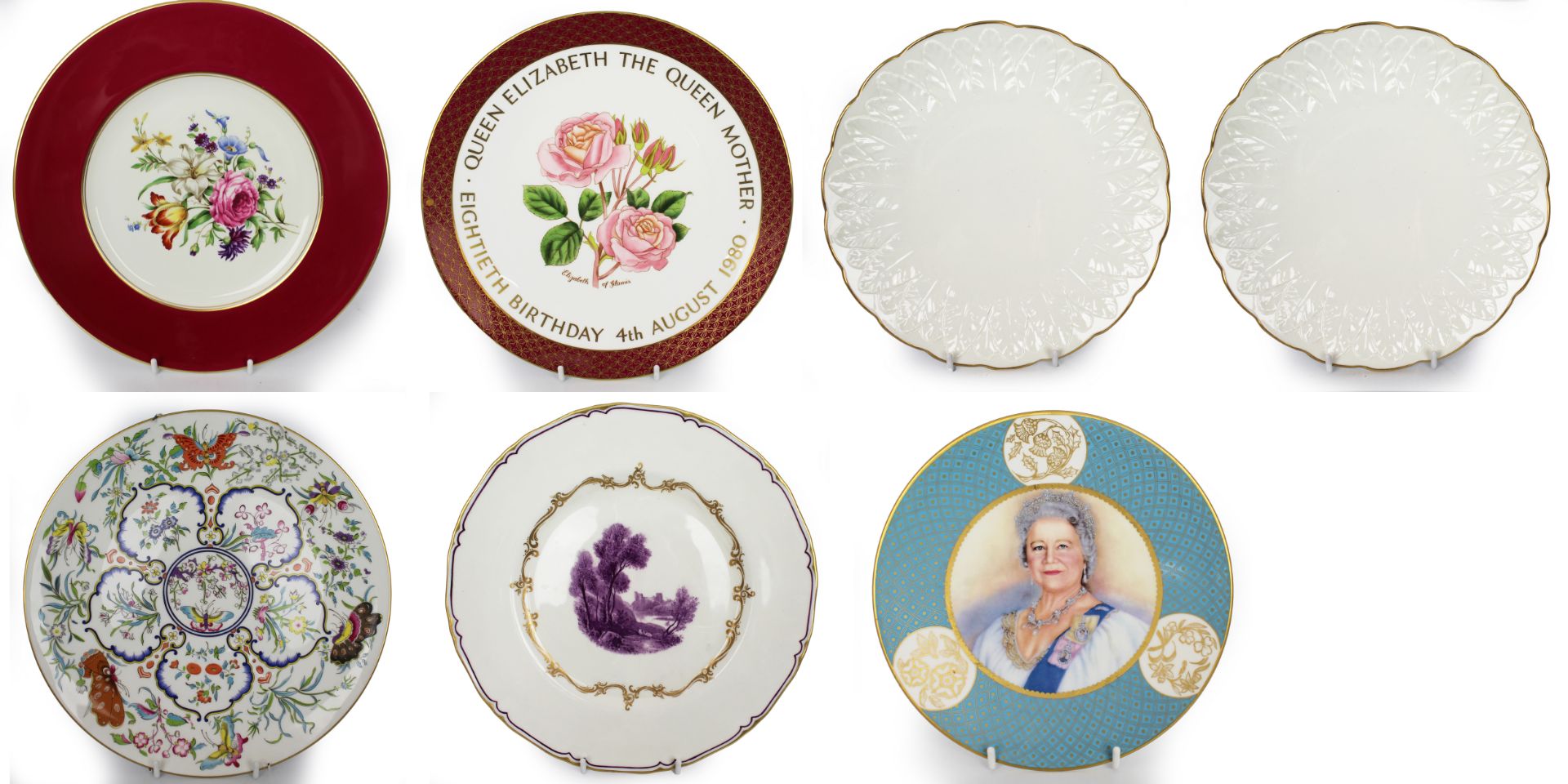 Collection of 7 Royal Worcester Cabinet Plates