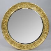 French 19th c. Gilt 3ft Circular Mirror