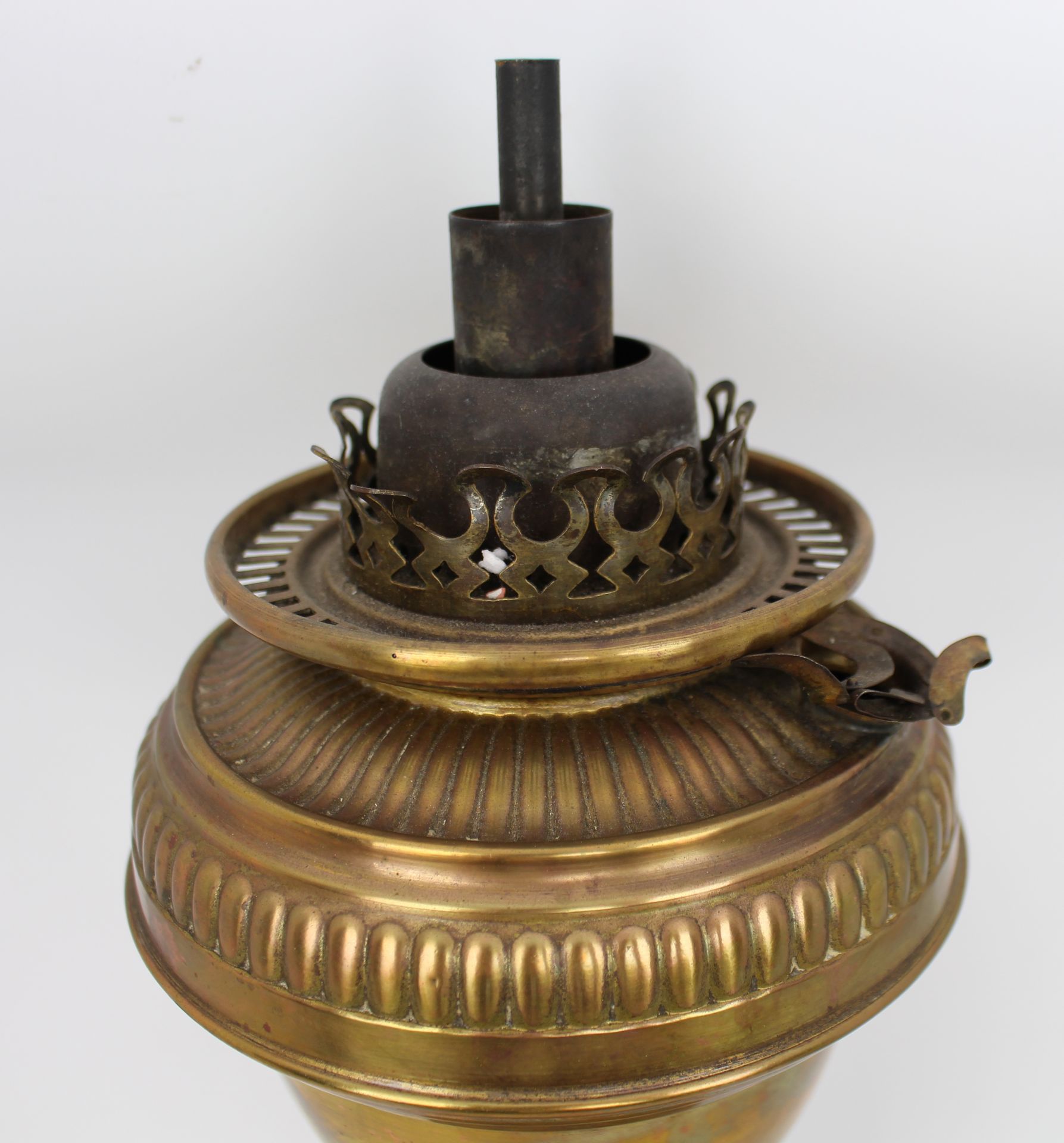 Antique Brass Oil Lamp Base - Image 2 of 4