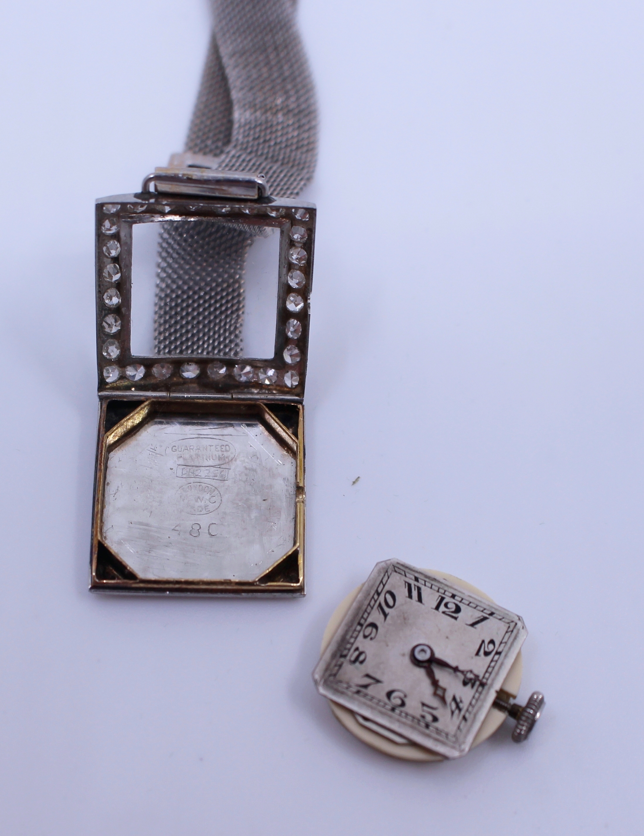 Art Deco Diamond Set Platinum & Gold Ladies Wristwatch - Image 13 of 15