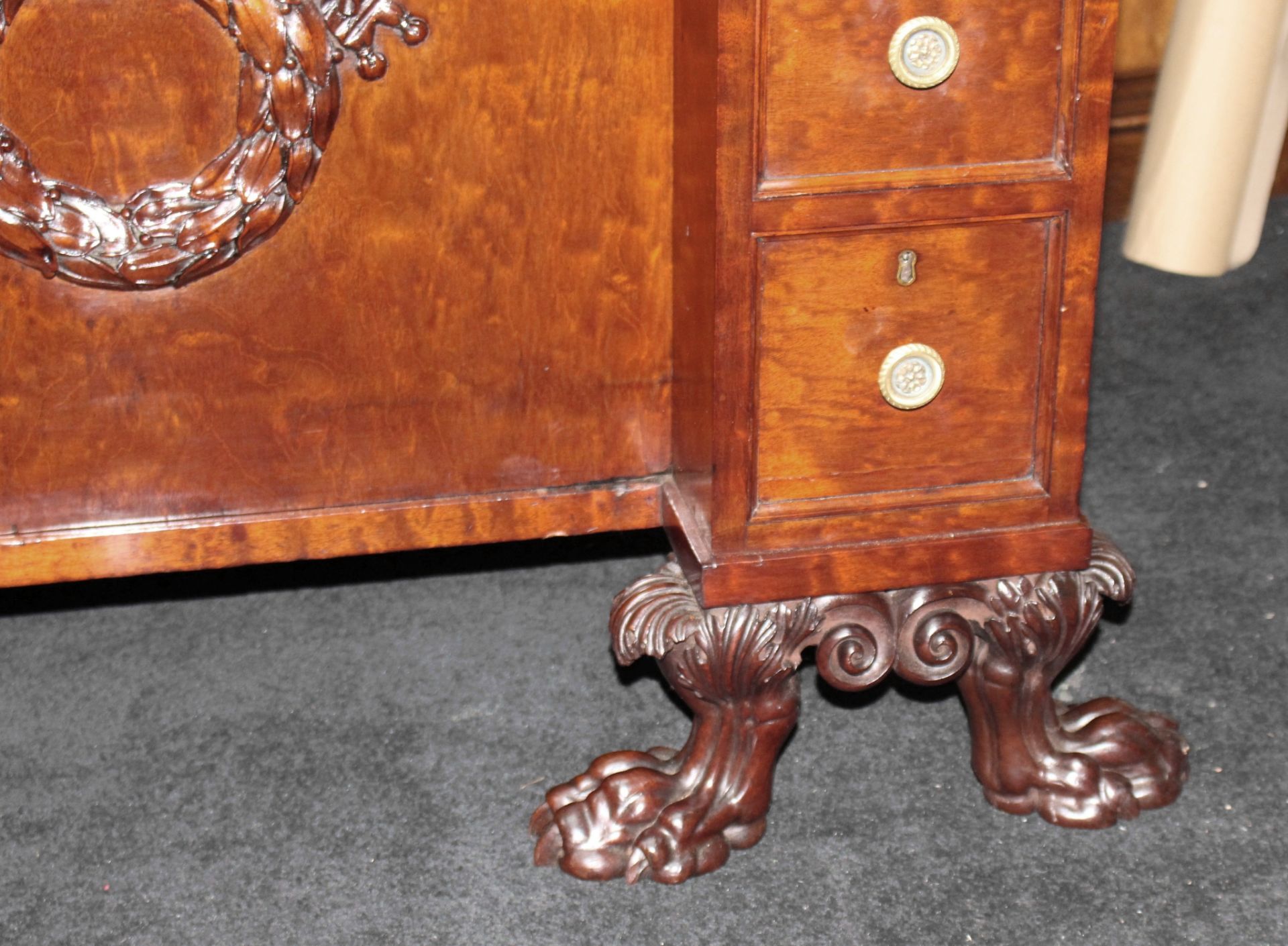 Fine Late 18th c. Mahogany Desk with Carved Feet - Image 8 of 8