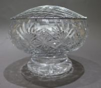 Vintage Cut Glass Crystal Rose Bowl