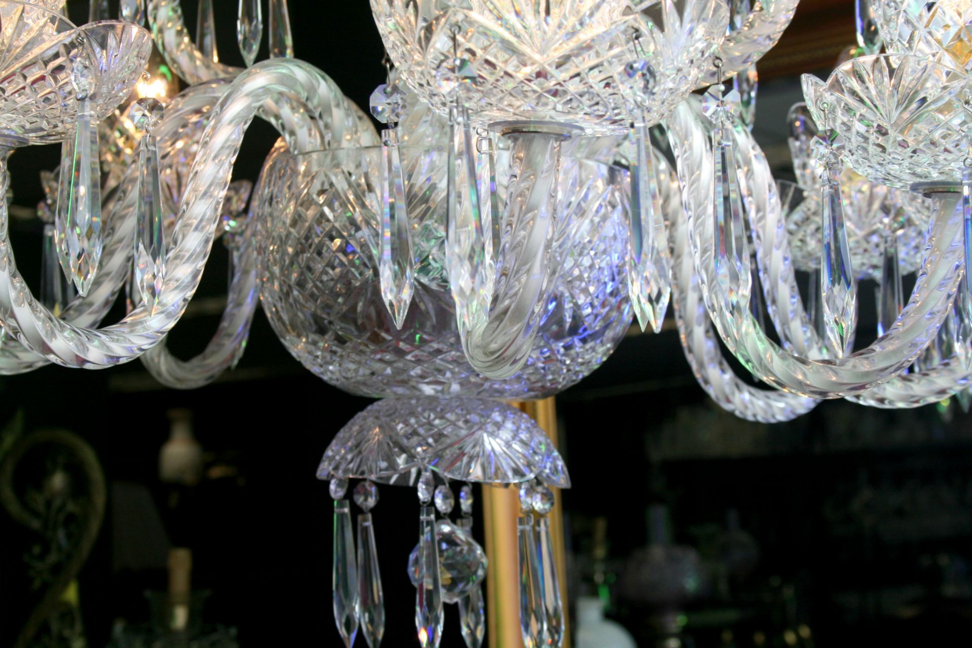 Cut Glass 12 Arm Waterford Crystal Chandelier - Image 12 of 14