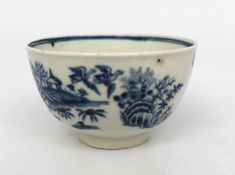 Royal Worcester Blue & White Fence Pattern Cup c.1770