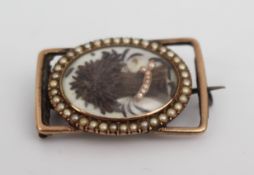 Antique Georgian Gold Mourning Brooch