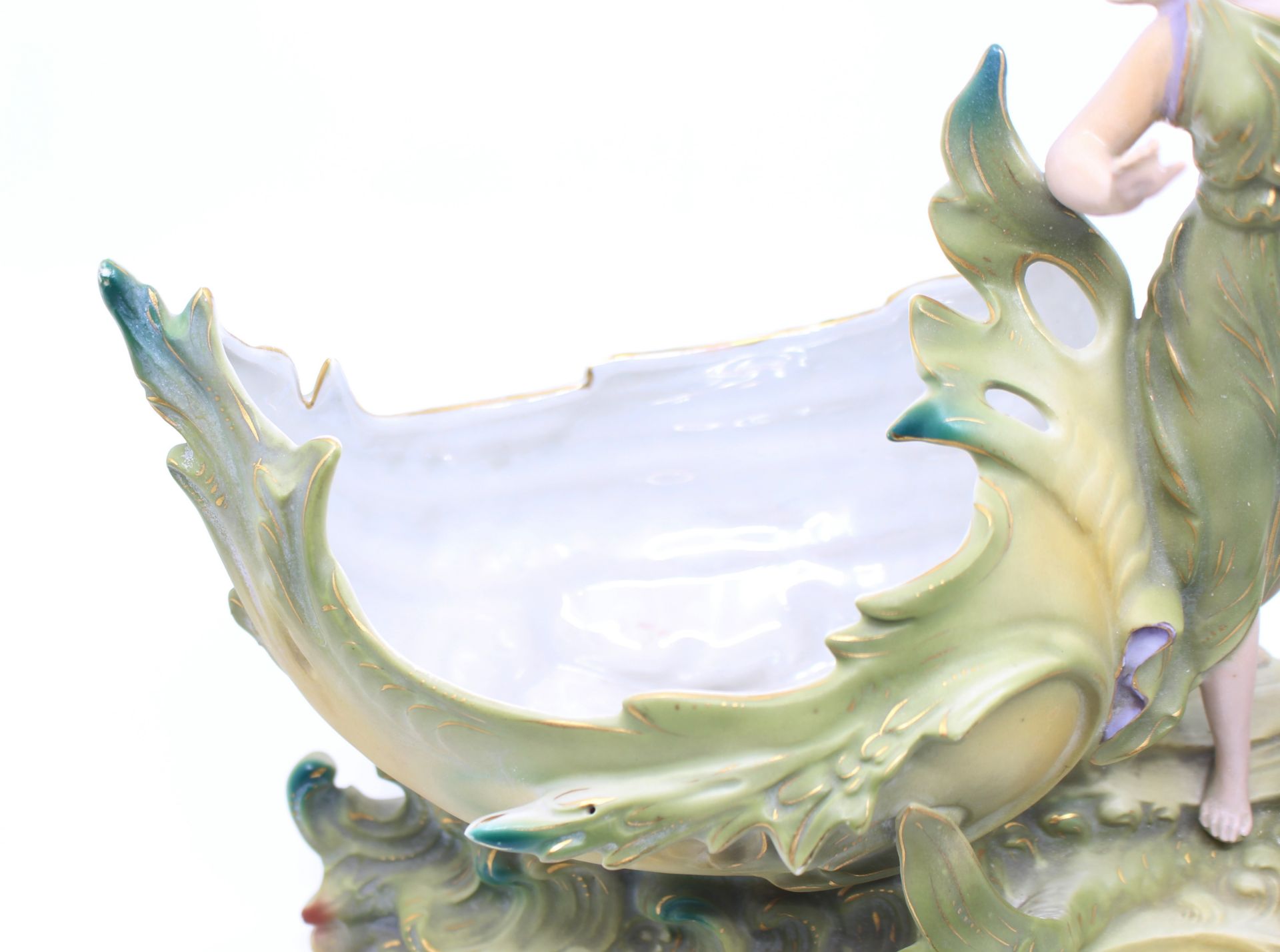 Vintage Continental Porcelain Sea Nymph Centrepiece - Image 5 of 10