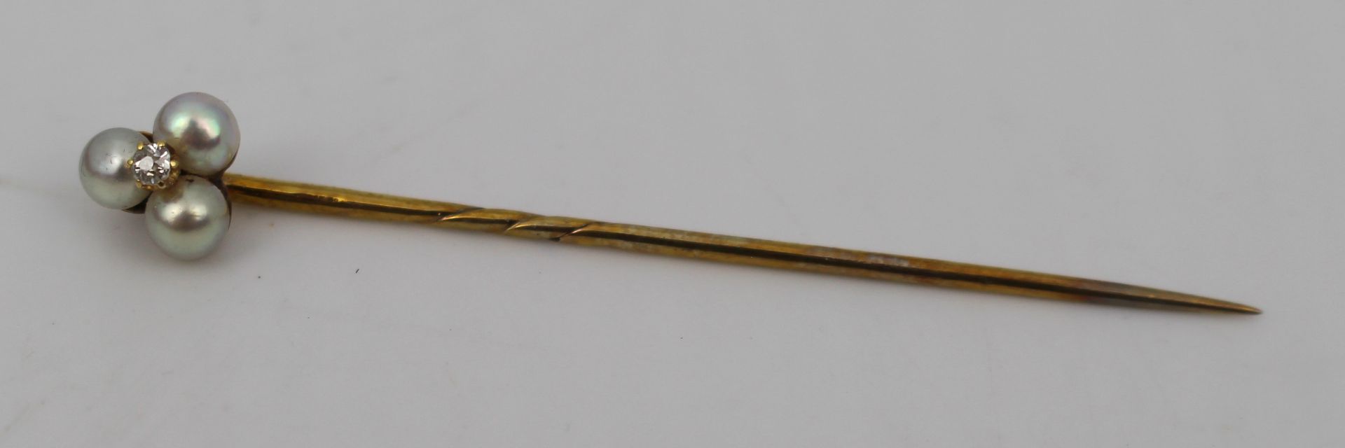 Art Deco Pearl & Diamond Stick Pin - Image 3 of 4