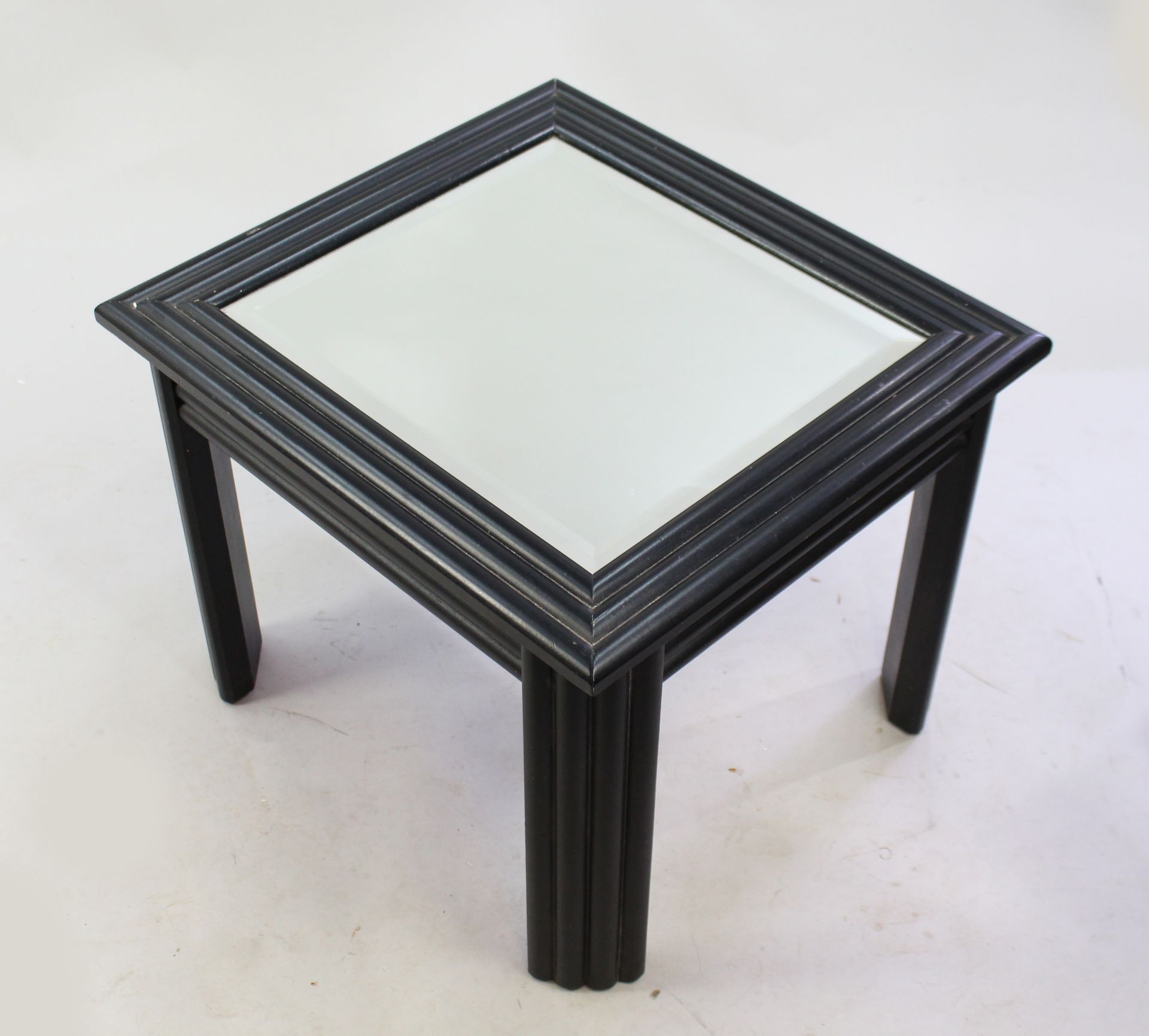 Mirror Topped Ebonized Side Table - Image 2 of 3