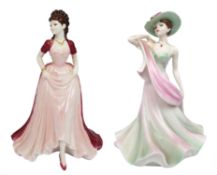 Pair of Coalport Ladies of Fashion Figurines