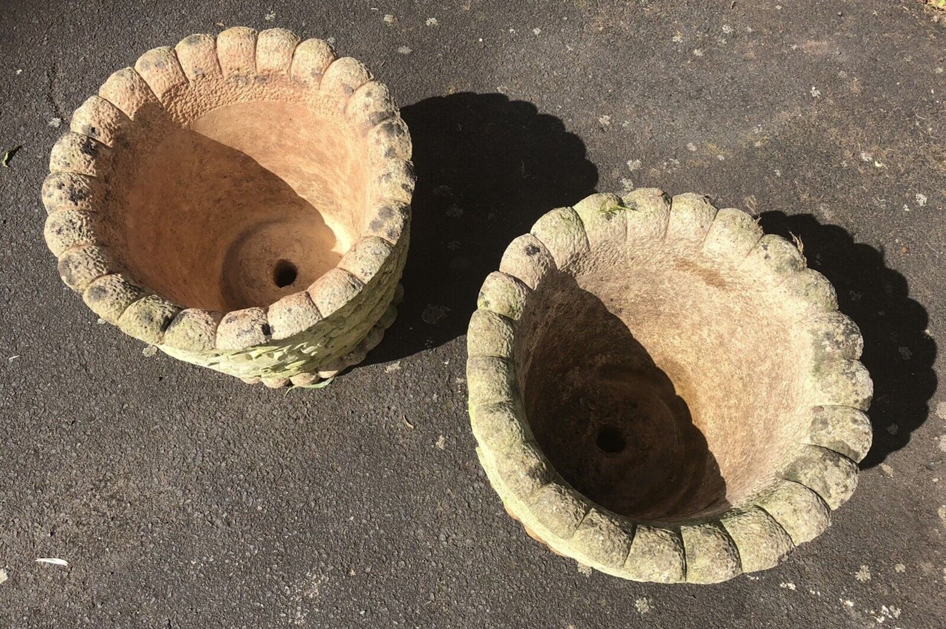 Pair Of Vintage Decorative Stone Planters - Image 4 of 4