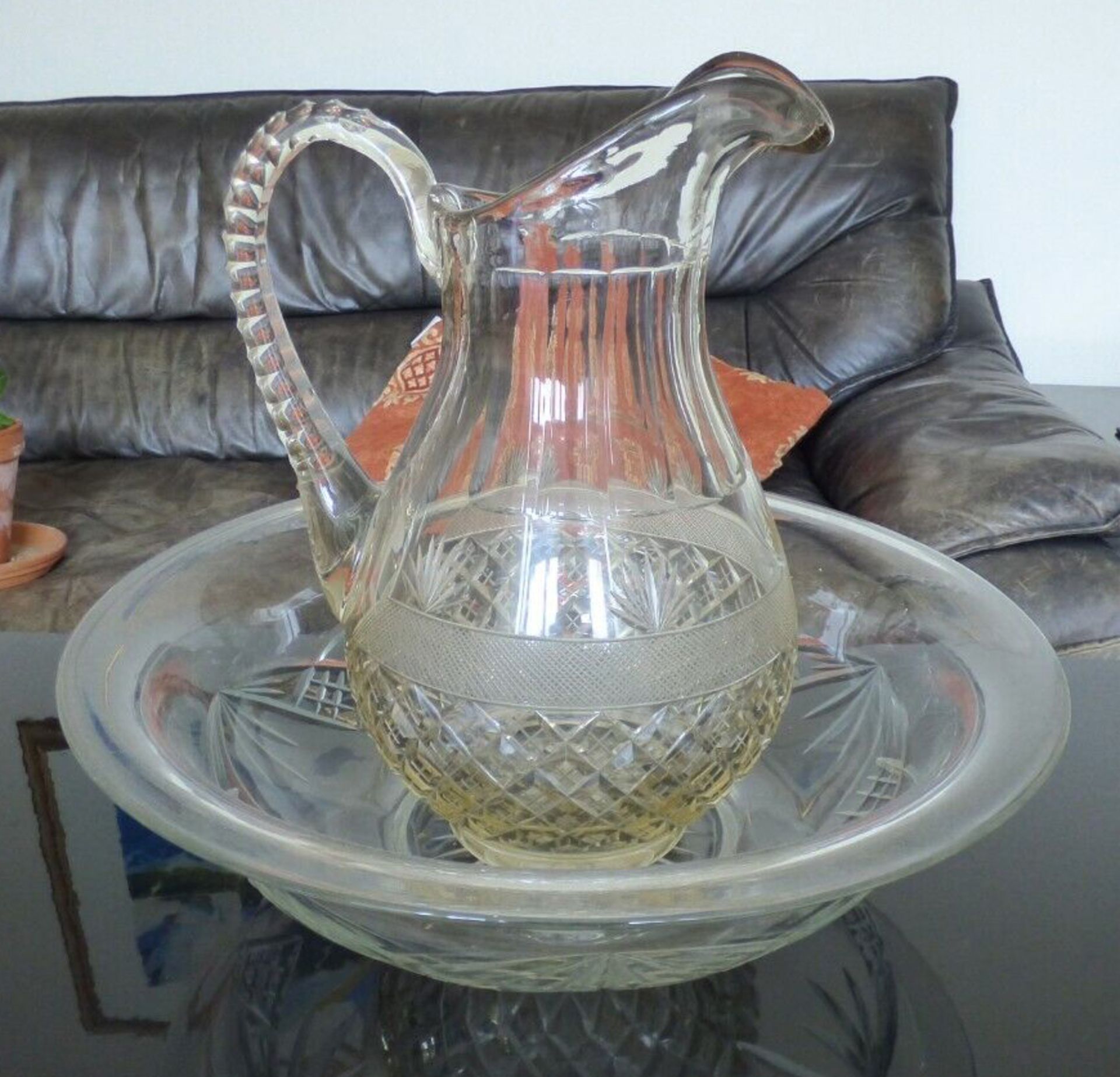 Fine Cut Glass Crystal Jug & Bowl - Image 3 of 3